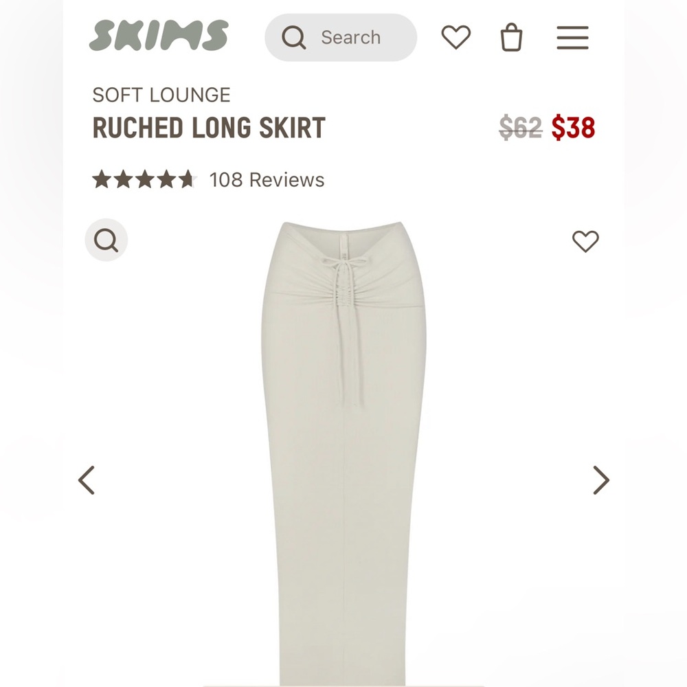 SKIMS Soft Lounge Ruched Long skirt